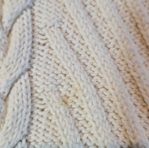 Talbot's Cream Cable Knit Turtleneck Sweater 100% Cotton - Picture 5 of 8